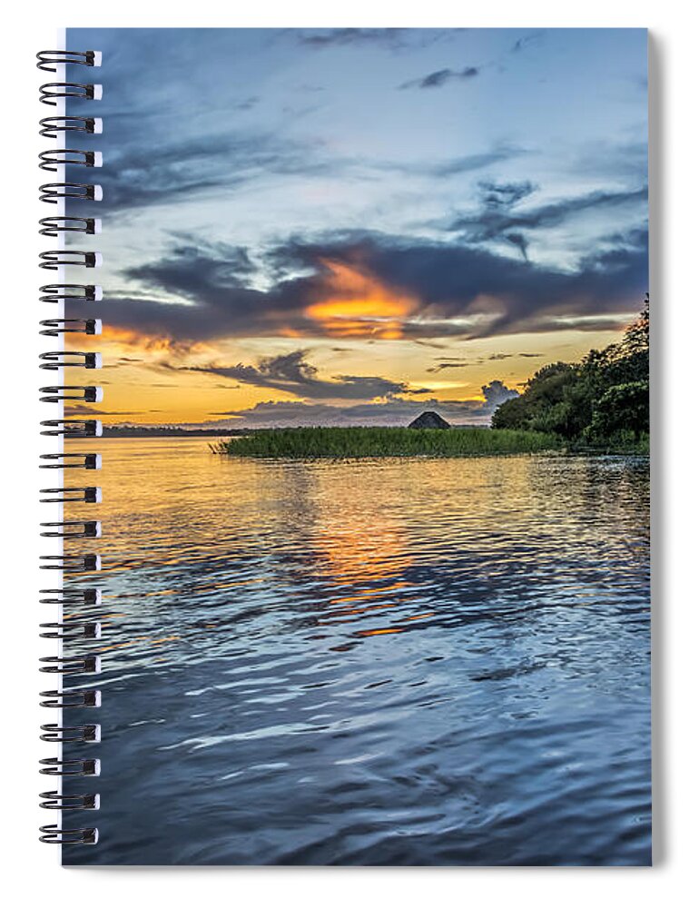 Amazon Spiral Notebook featuring the photograph Lonely Boat by Maria Coulson