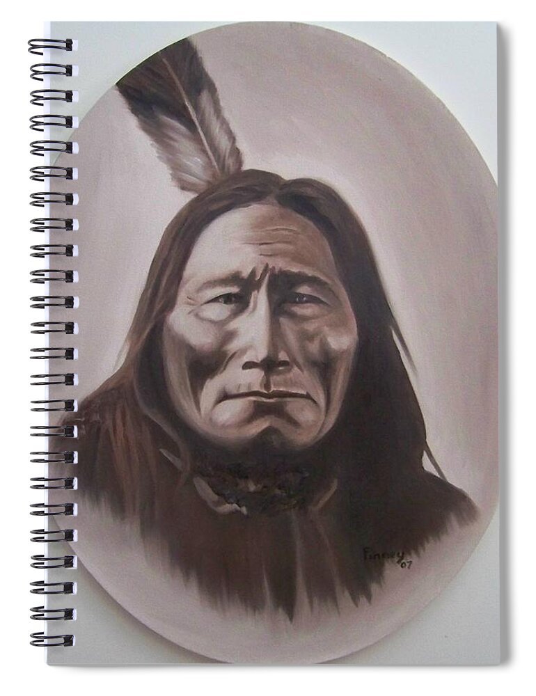 Michael Spiral Notebook featuring the painting Long Bear by Michael TMAD Finney