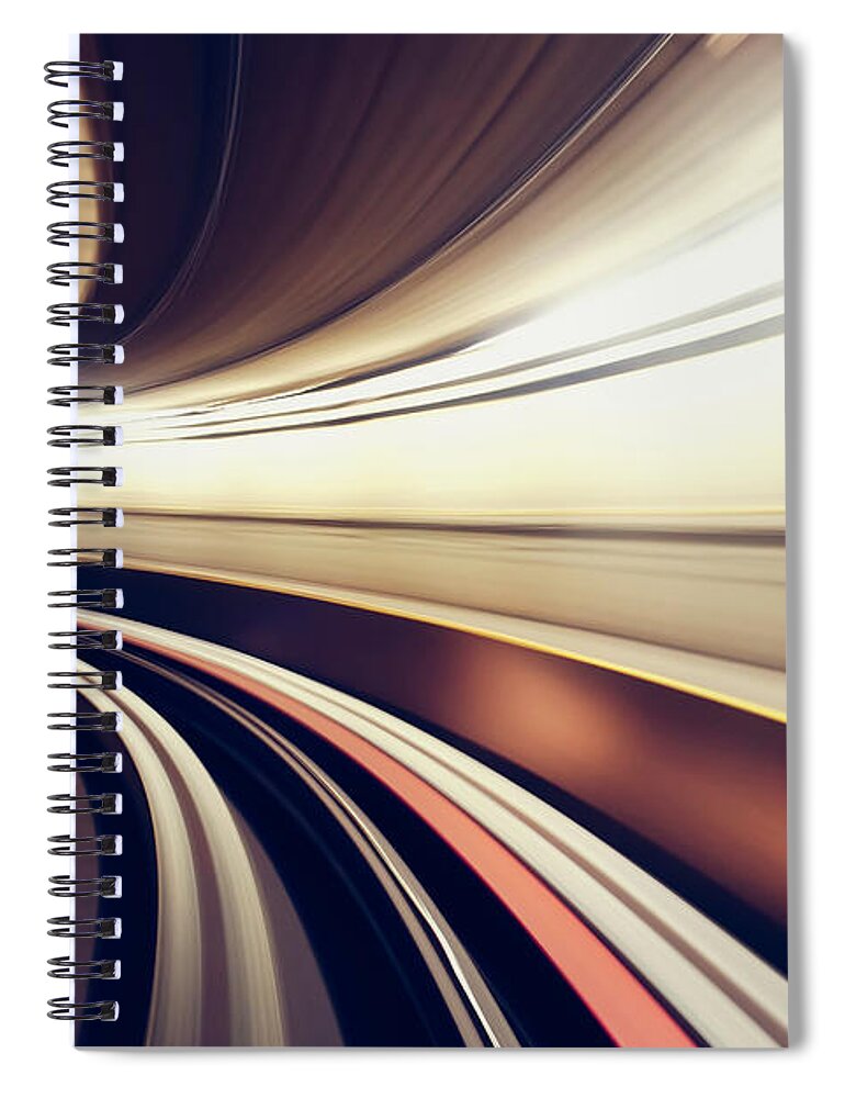Curve Spiral Notebook featuring the photograph Long Exposure While Taking Underground by Ian Ludwig