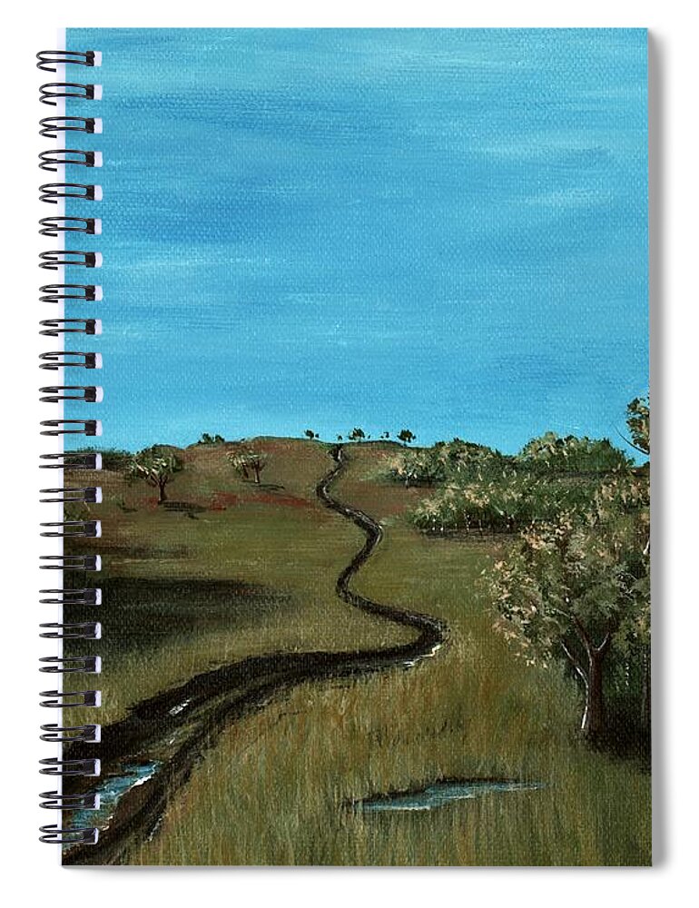 Malakhova Spiral Notebook featuring the painting Long Trail by Anastasiya Malakhova