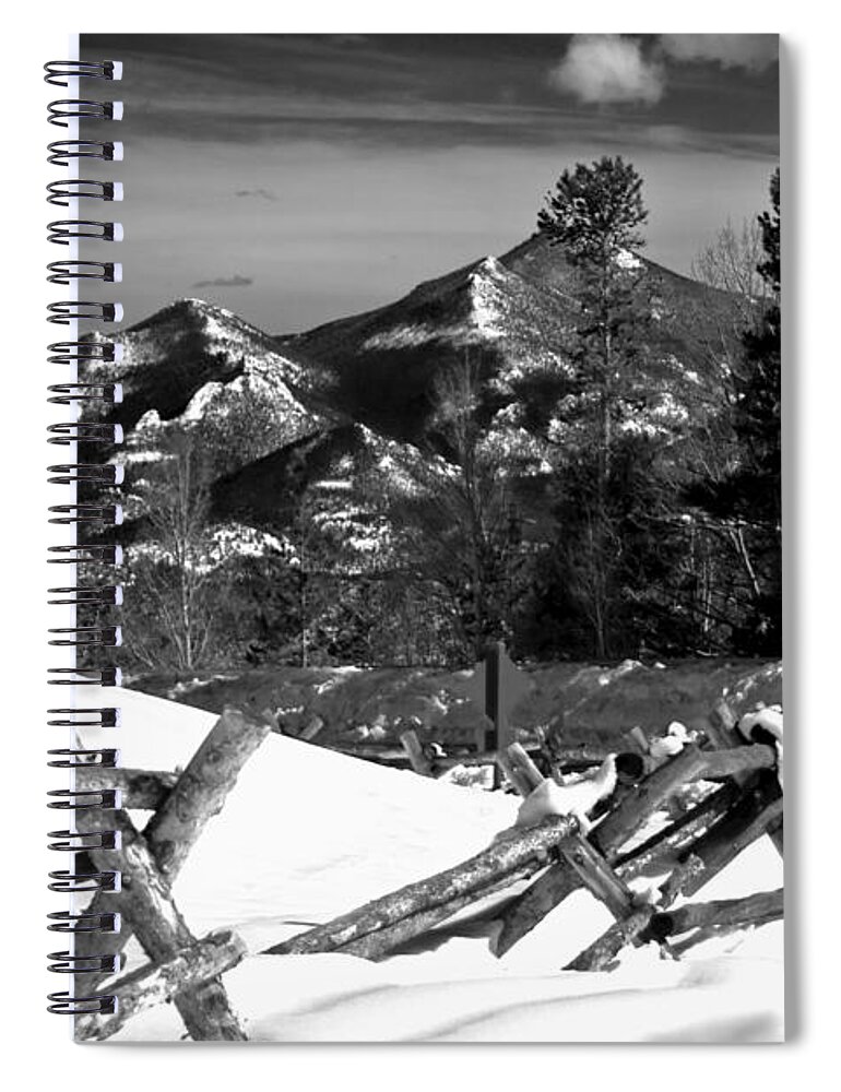 Colorado Spiral Notebook featuring the photograph Long's Peak and Split Rail Fence Estes Park Colorado by Roger Passman
