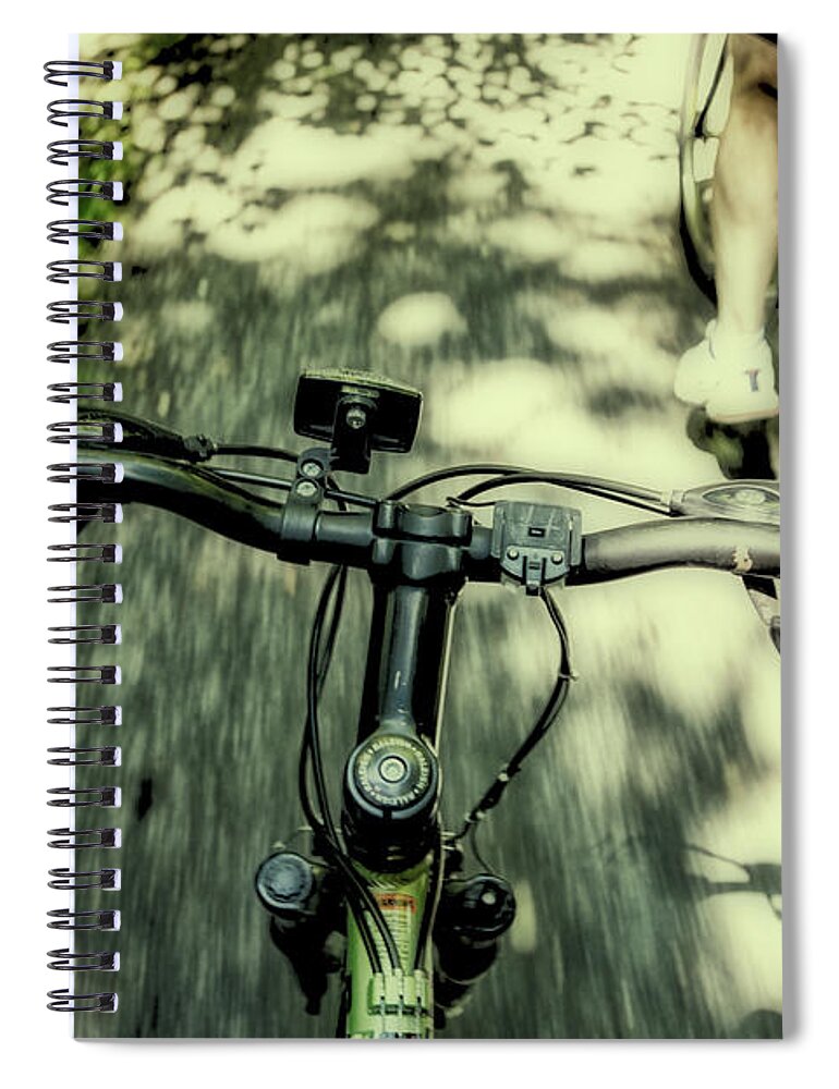 Look Mom No Hands Spiral Notebook featuring the photograph Look Mom No Hands by Karol Livote