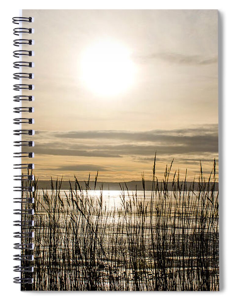 North Wales Spiral Notebook featuring the photograph Looking at Wales through the grass by Spikey Mouse Photography