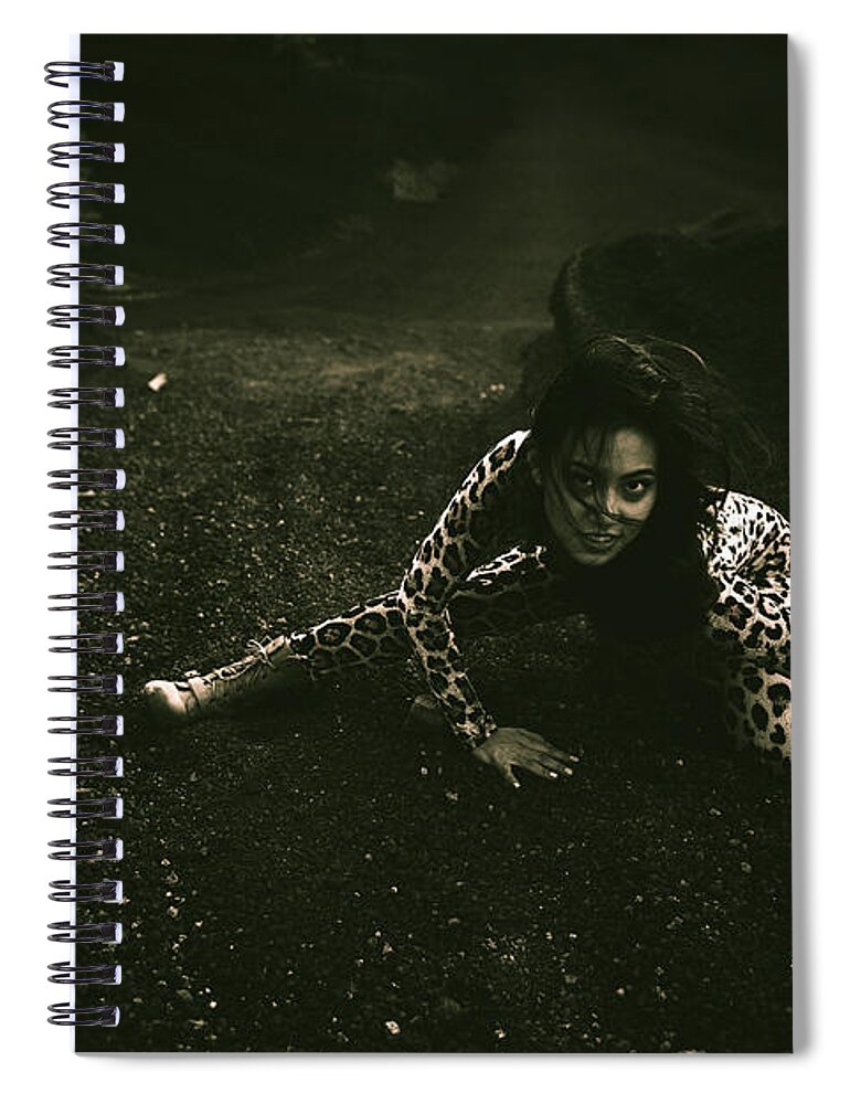 Cat Suit Spiral Notebook featuring the photograph Looking up by Scott Sawyer