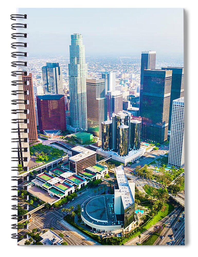 Corporate Business Spiral Notebook featuring the photograph Los Angeles California Downtown Skyline by Dszc