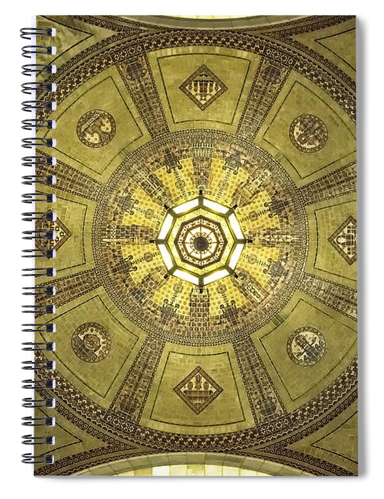 Los Angeles City Hall Spiral Notebook featuring the photograph Los Angeles City Hall Rotunda Ceiling by Belinda Greb