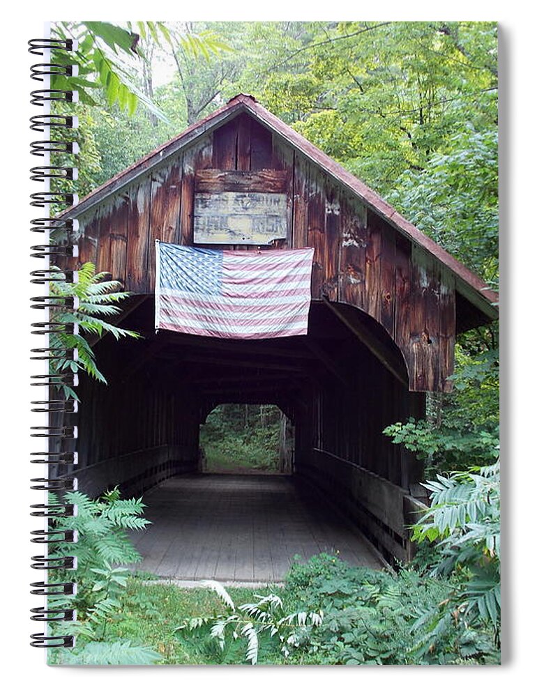 Covered Bridges Spiral Notebook featuring the photograph Lost in the Woods by Catherine Gagne