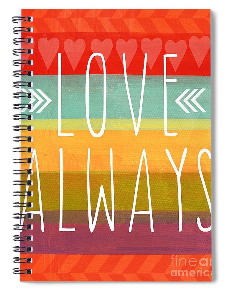 Love Spiral Notebook featuring the mixed media Love Always by Linda Woods