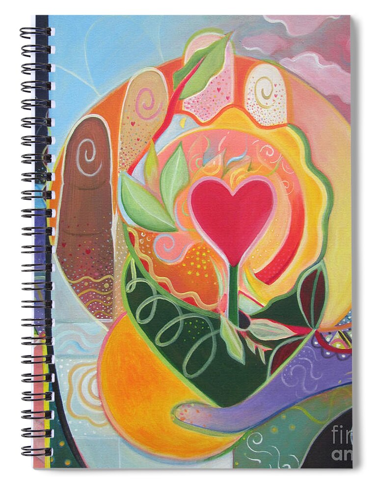 Love Spiral Notebook featuring the painting Love Is Love by Helena Tiainen