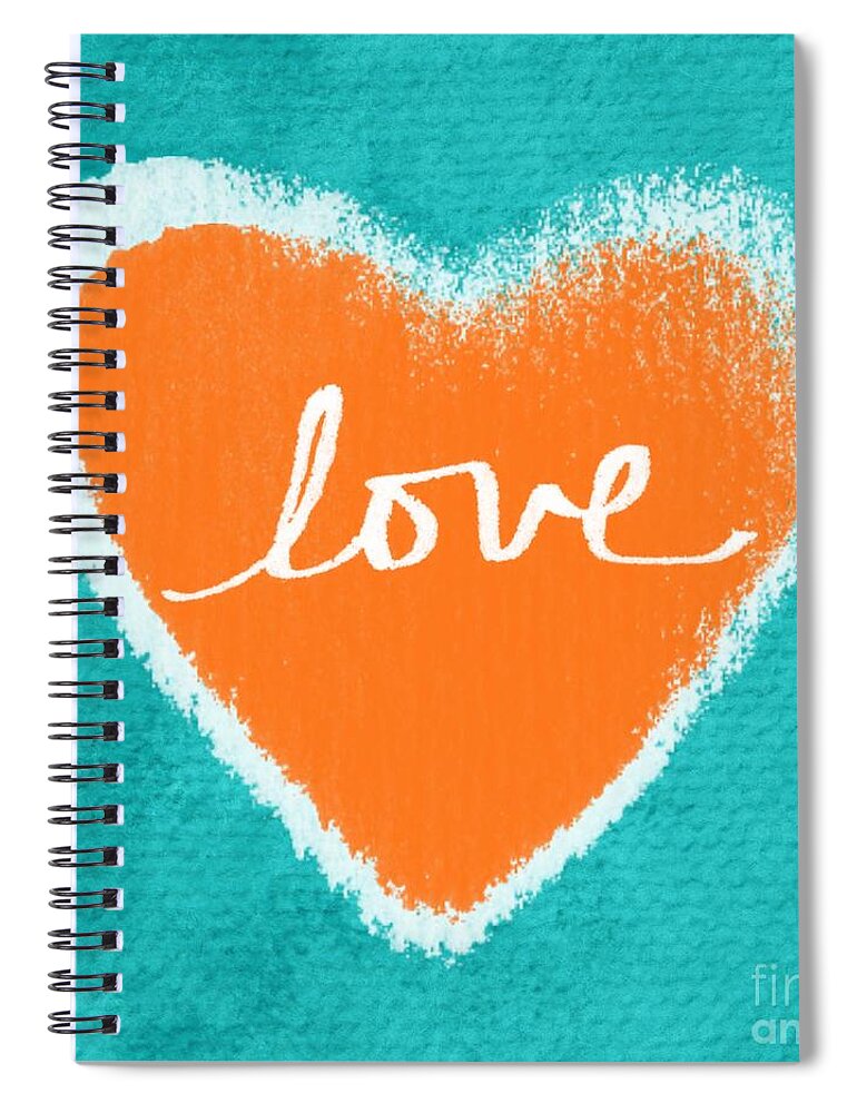 Heart Spiral Notebook featuring the mixed media Love by Linda Woods