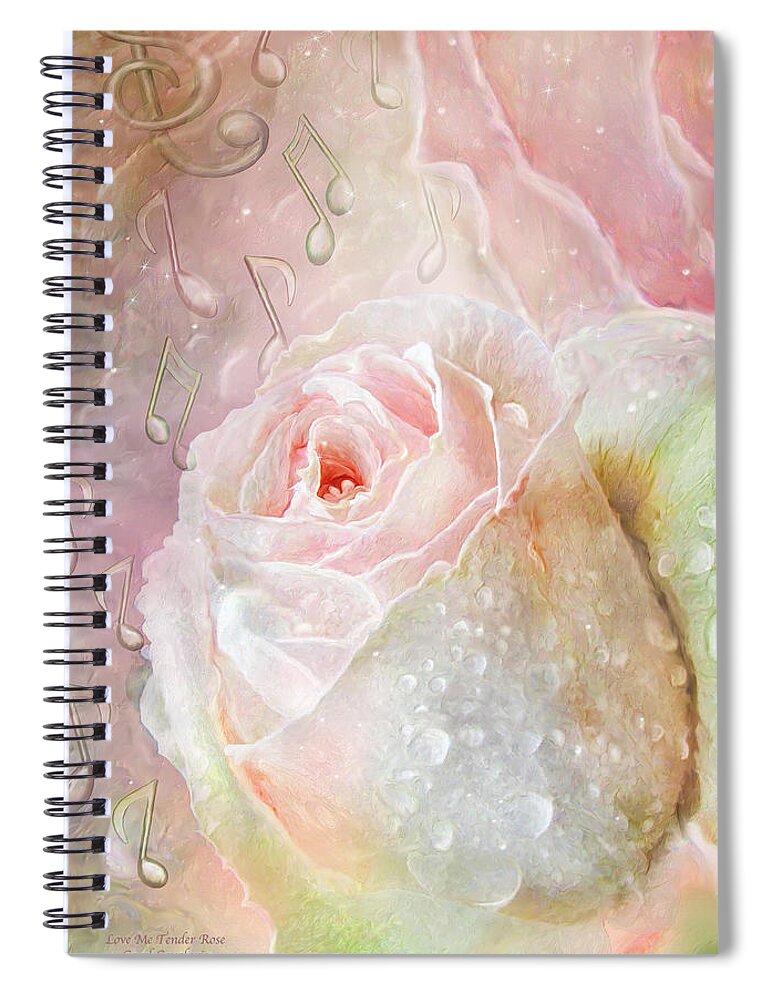 Rose Spiral Notebook featuring the mixed media Love Me Tender - Elvis Rose by Carol Cavalaris