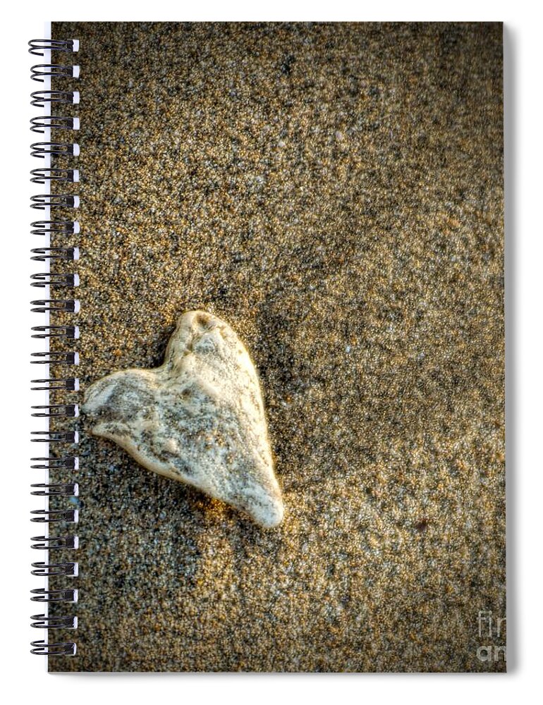 Heart-shaped Spiral Notebook featuring the photograph Love On The Beach by Peggy Hughes
