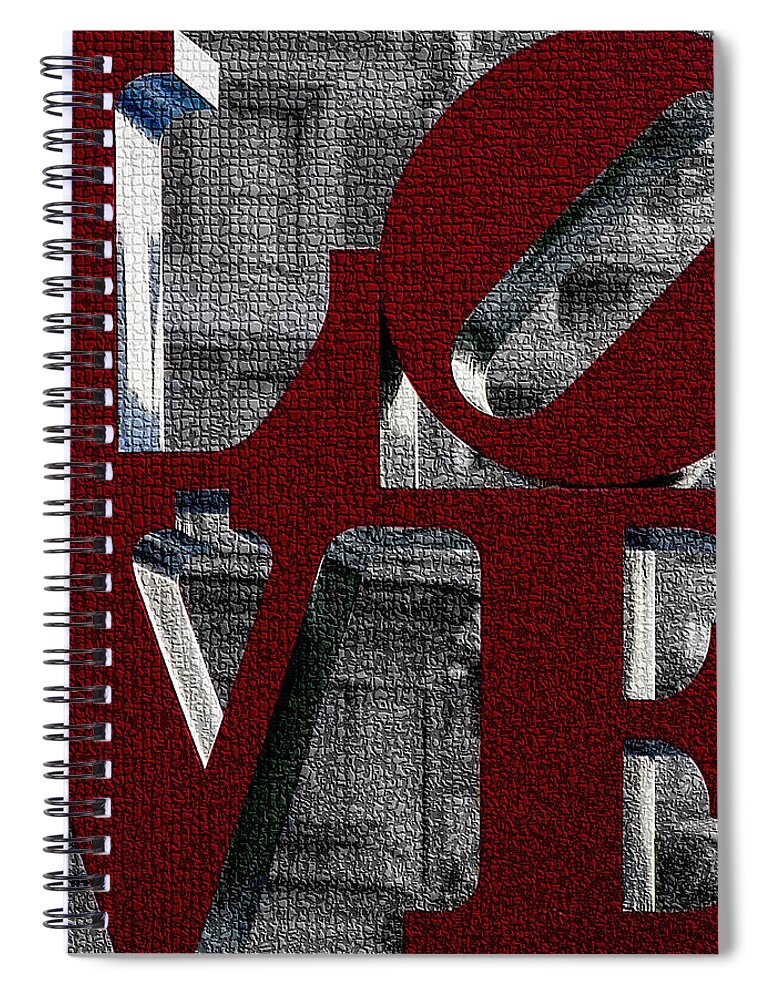 Love Philadelphia Red Mosaic Spiral Notebook featuring the photograph Love Philadelphia Red Mosaic by Terry DeLuco