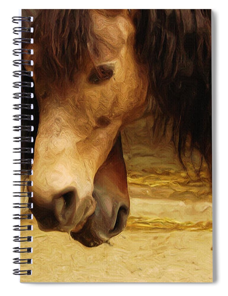 Horse Spiral Notebook featuring the painting Love Story by Inspirowl Design