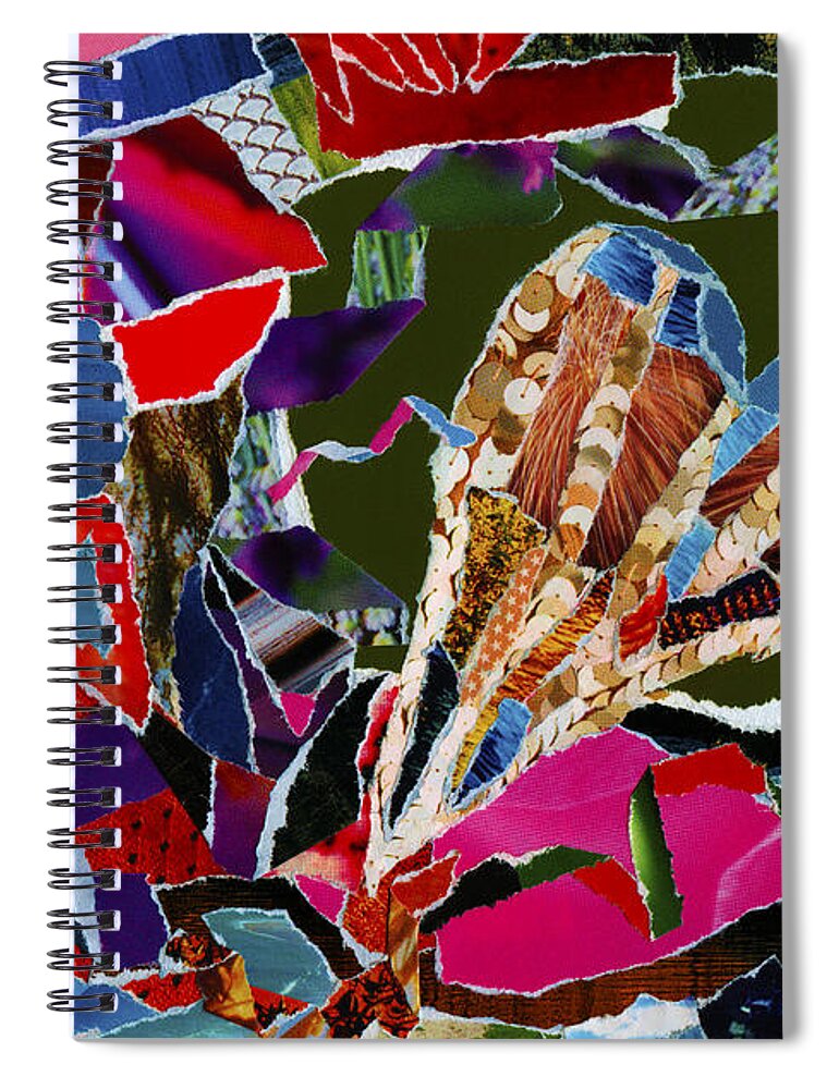 Kenneth James Spiral Notebook featuring the mixed media love what U do by Kenneth James