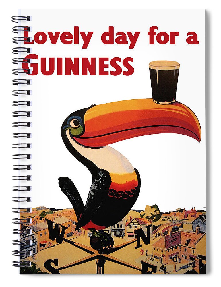 #faatoppicks Spiral Notebook featuring the digital art Lovely Day for a Guinness by Georgia Clare