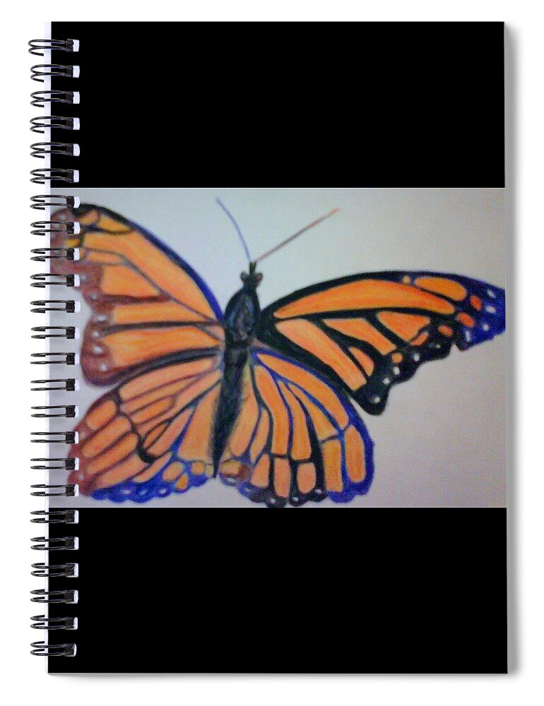 Summer Spiral Notebook featuring the mixed media Lovely Summer Monarch by Suzanne Berthier