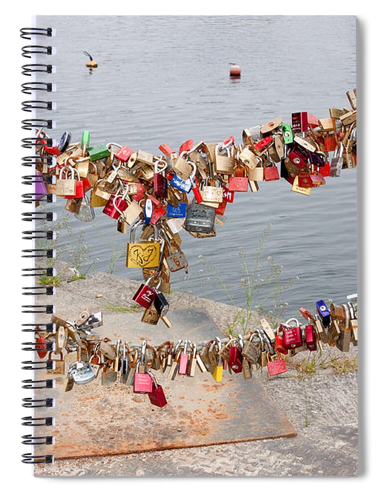 Europe Spiral Notebook featuring the photograph Lover's Locks by Thomas Marchessault