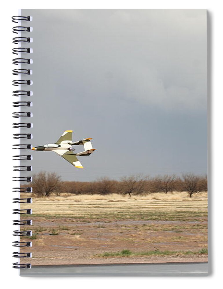Airplane Spiral Notebook featuring the photograph Low flyby by David S Reynolds