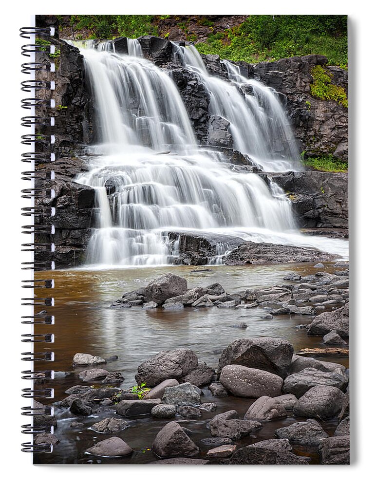 Art Spiral Notebook featuring the photograph Lower Gooseberry Falls by Randall Nyhof
