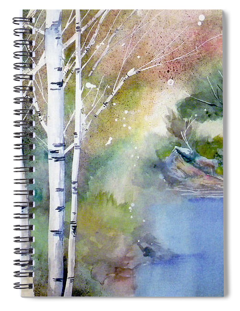 Landscape Spiral Notebook featuring the painting Lucid by Sean Parnell