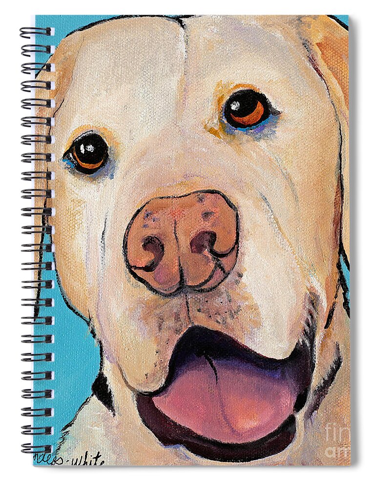 Pat Saunders-white Spiral Notebook featuring the painting Lucky by Pat Saunders-White