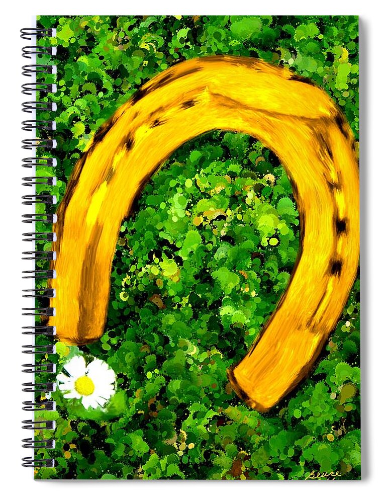 Horse Spiral Notebook featuring the painting Lucky Wedding Horse Shoe by Bruce Nutting