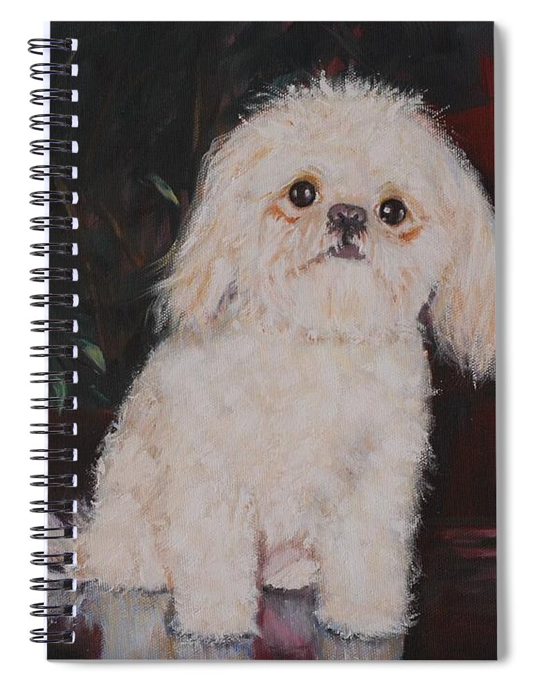 Dog Spiral Notebook featuring the painting Lulu by Quwatha Valentine