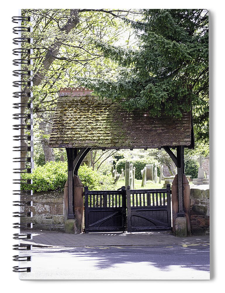 Gate Spiral Notebook featuring the photograph LychGate by Spikey Mouse Photography