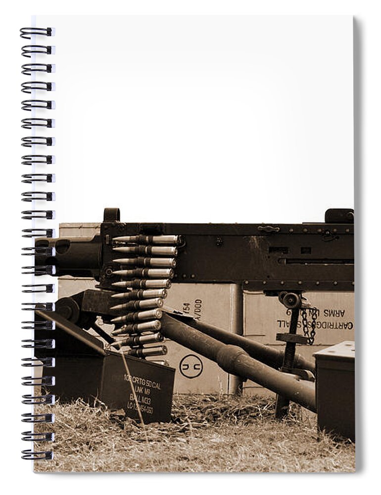 Browning Spiral Notebook featuring the photograph M2hb by Jorge Estrada