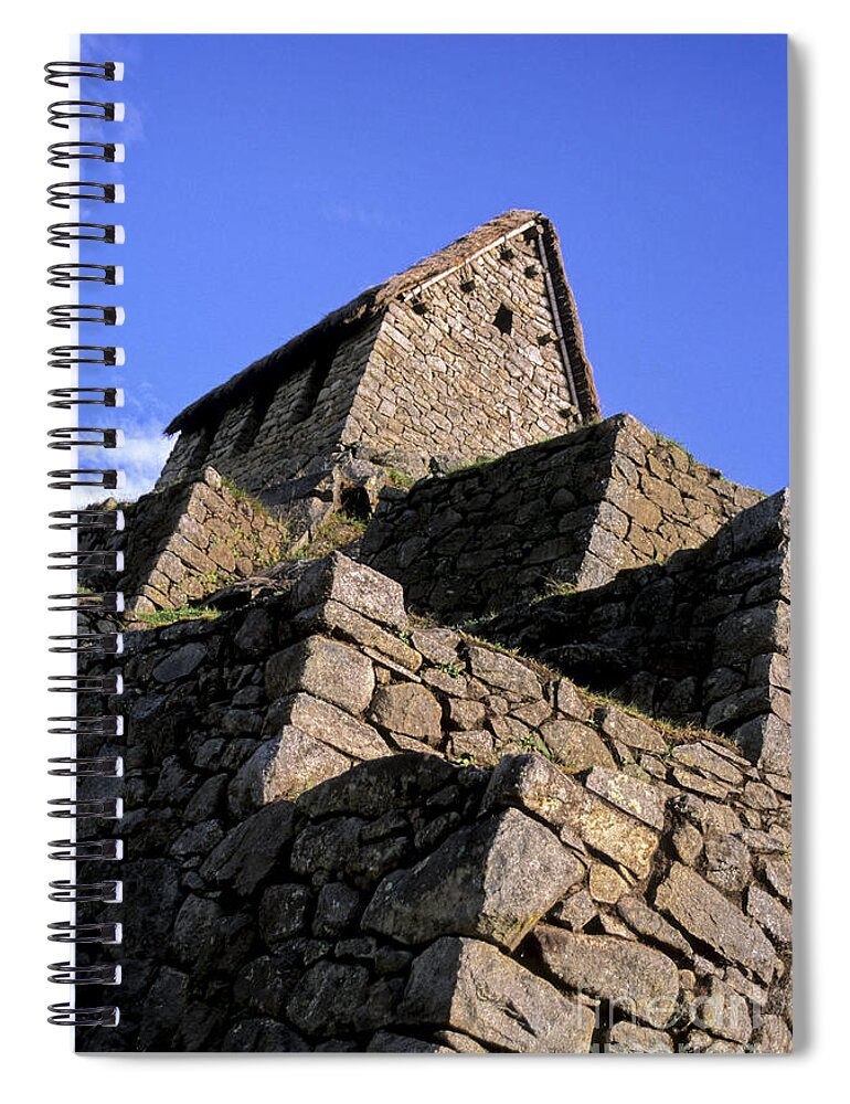 Machu Picchu Spiral Notebook featuring the photograph Machu Picchu Hut Peru by Ryan Fox