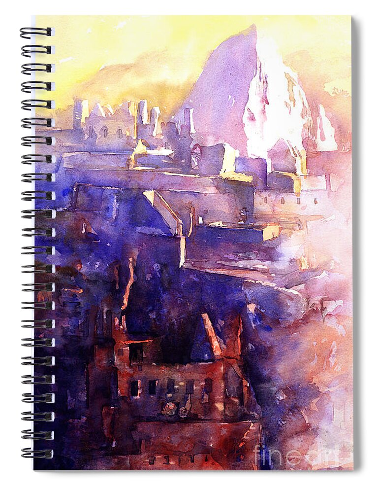 Watercolor Spiral Notebook featuring the painting Machu Pichu- Peru by Ryan Fox