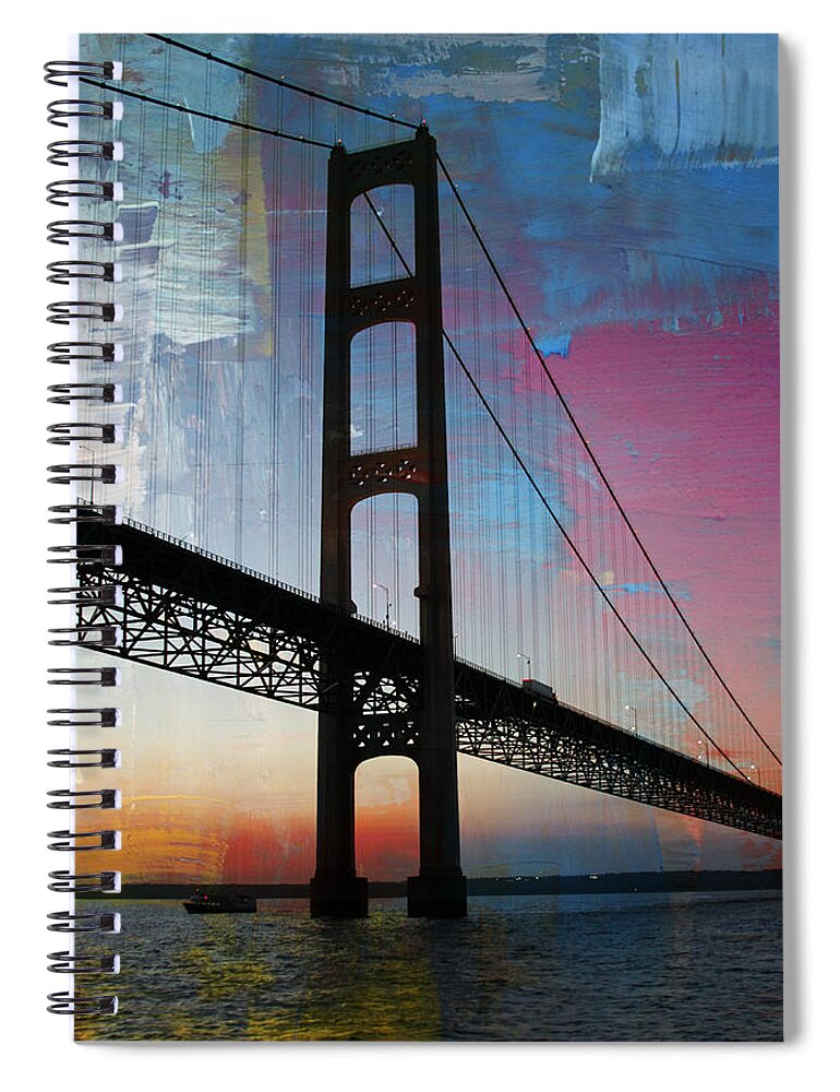 Mackinac Bridge Spiral Notebook featuring the photograph Mackinac Bridge by Jackson Pearson