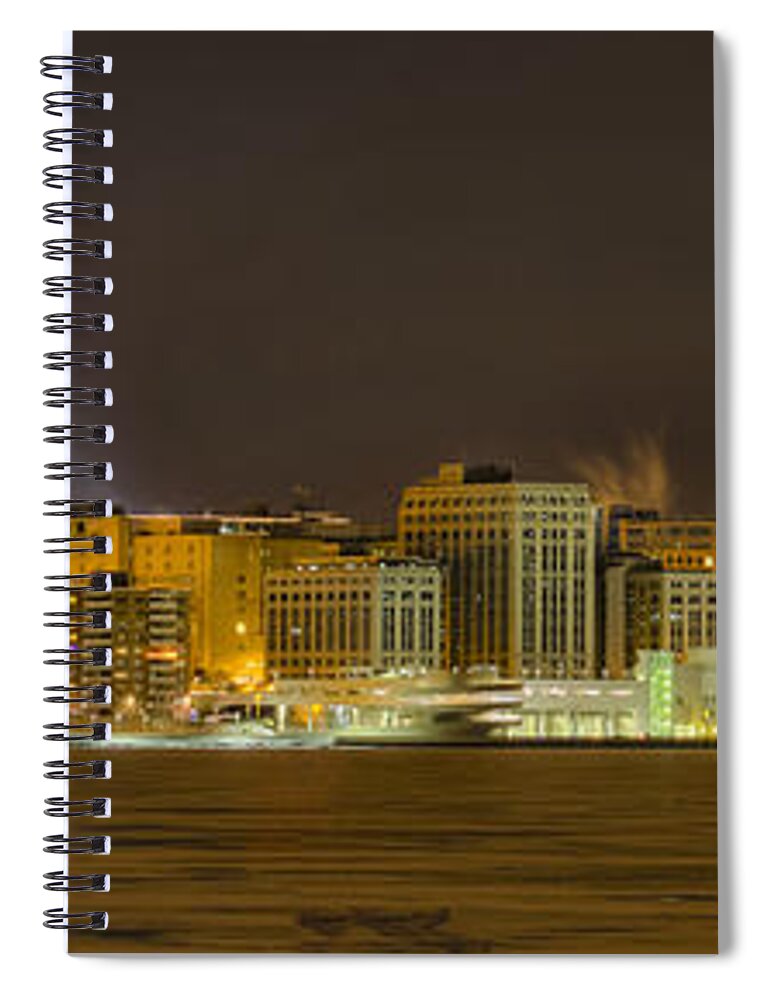 Capitol Spiral Notebook featuring the photograph Madison - Wisconsin City panorama - no fireworks by Steven Ralser