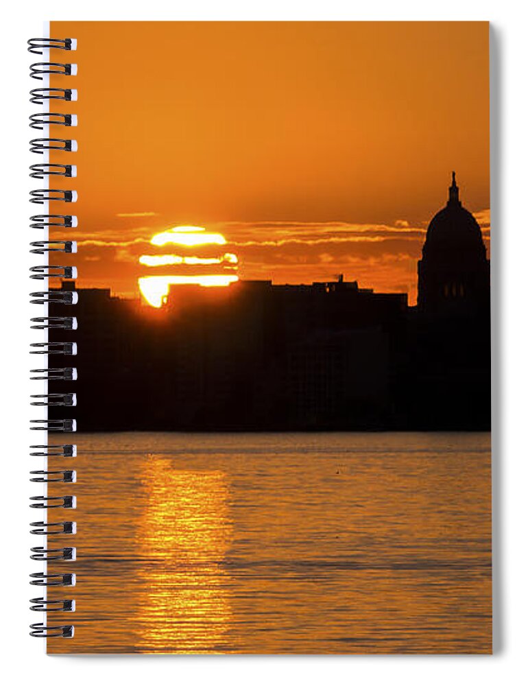 Capitol Spiral Notebook featuring the photograph Madison Sunset by Steven Ralser