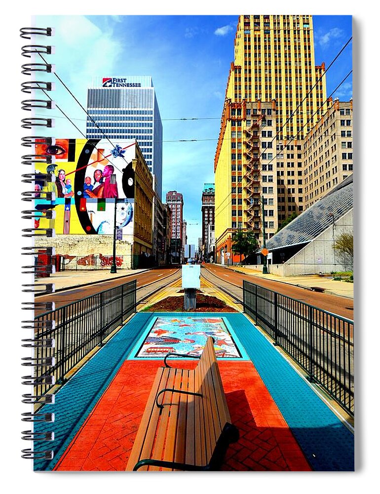  Spiral Notebook featuring the photograph Madison's Memphis by D Justin Johns