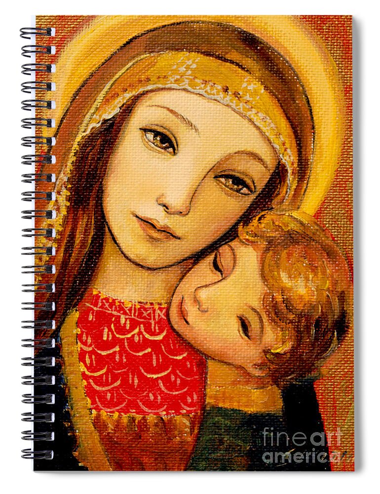 Mother Spiral Notebook featuring the painting Madonna and Child by Shijun Munns