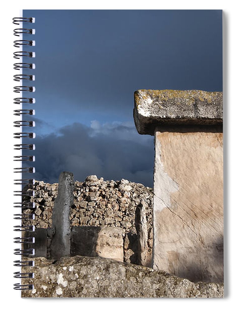 Ancient Spiral Notebook featuring the photograph Bronze edge in Minorca called Talaiotic age unique at world - Magic Island 1 by Pedro Cardona Llambias