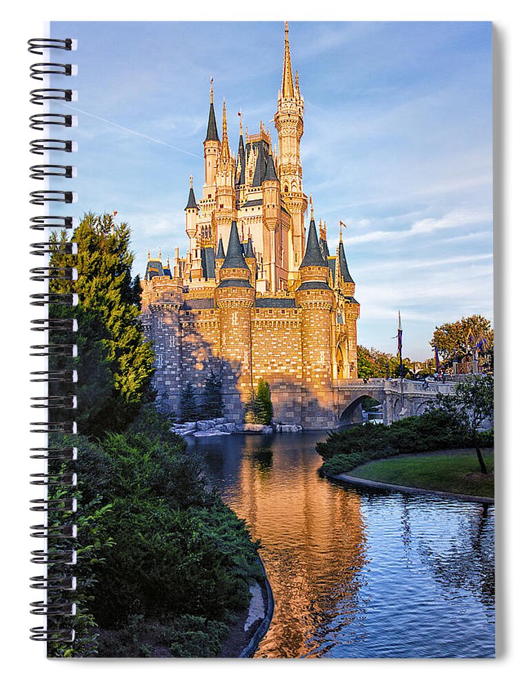 Castle Spiral Notebook featuring the photograph Magic Kingdom Castle by Bill and Linda Tiepelman