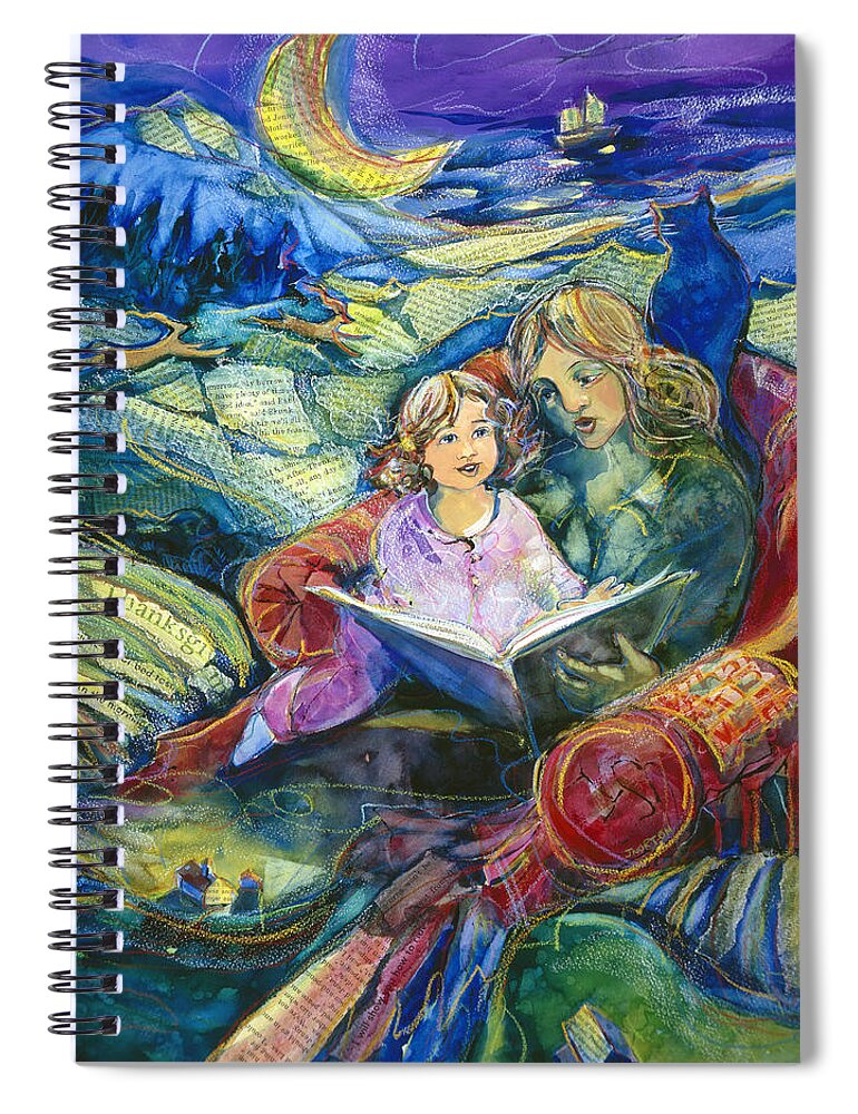 Jen Norton Spiral Notebook featuring the painting Magical Storybook by Jen Norton