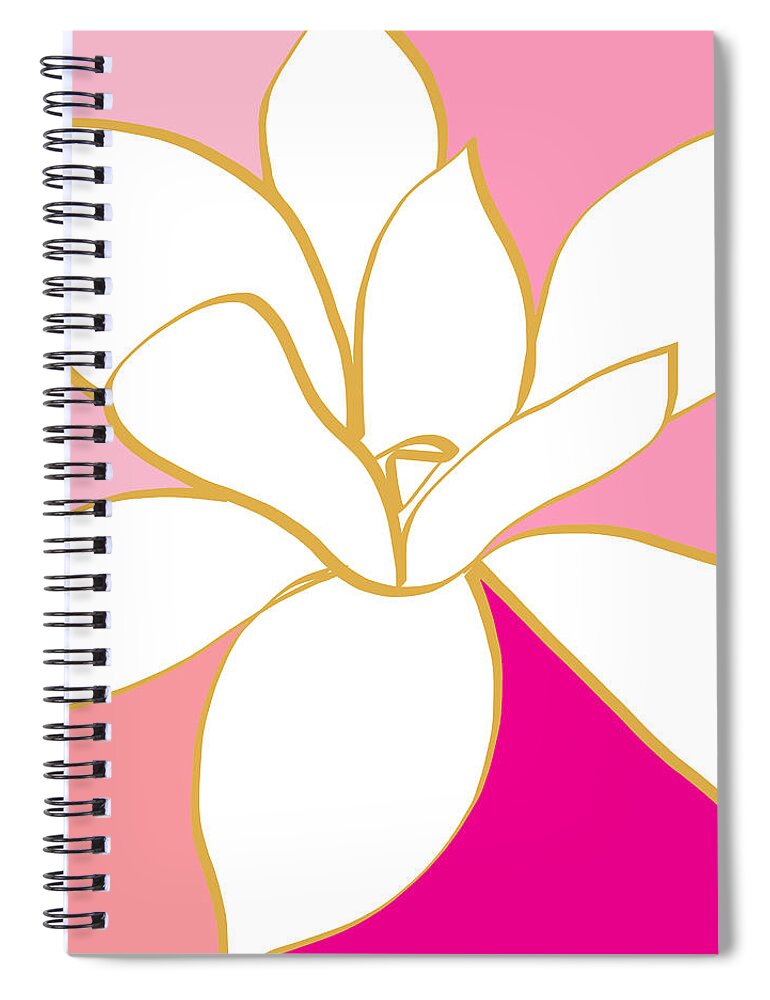 Magnolia Spiral Notebook featuring the painting Magnolia 1- colorful painting by Linda Woods