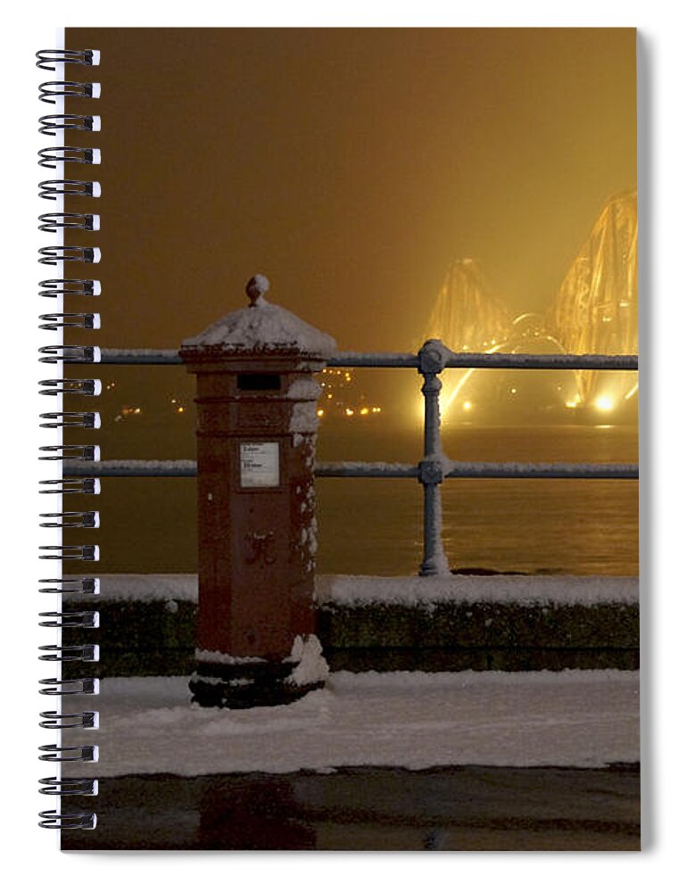 Red Mail Box Spiral Notebook featuring the photograph Mail post by Elena Perelman