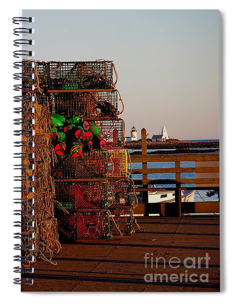 Lobster Traps Spiral Notebook featuring the photograph Maine Traps by HEVi FineArt