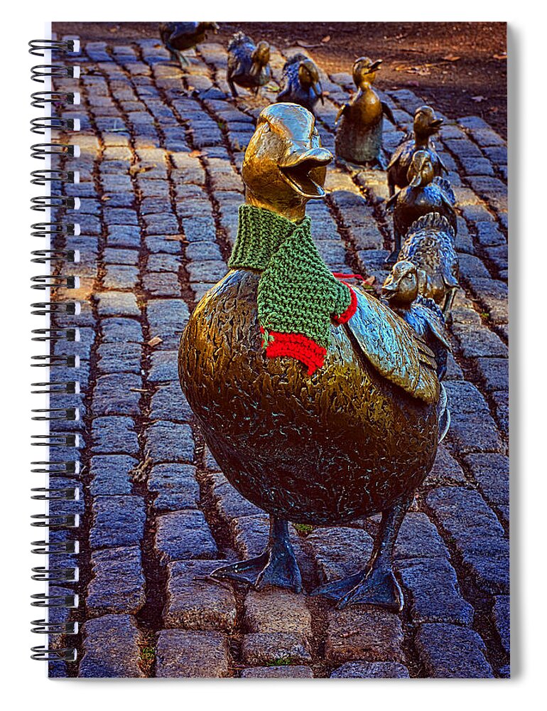 Duck Spiral Notebook featuring the pastel Make Way for Ducklings by Mike Martin