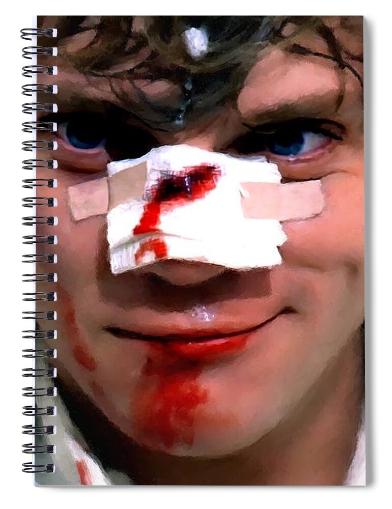 Alex Spiral Notebook featuring the digital art Malcolm McDowell as Alex in the film Clockwork Orange by Stanley Kubrick 1971 by Gabriel T Toro