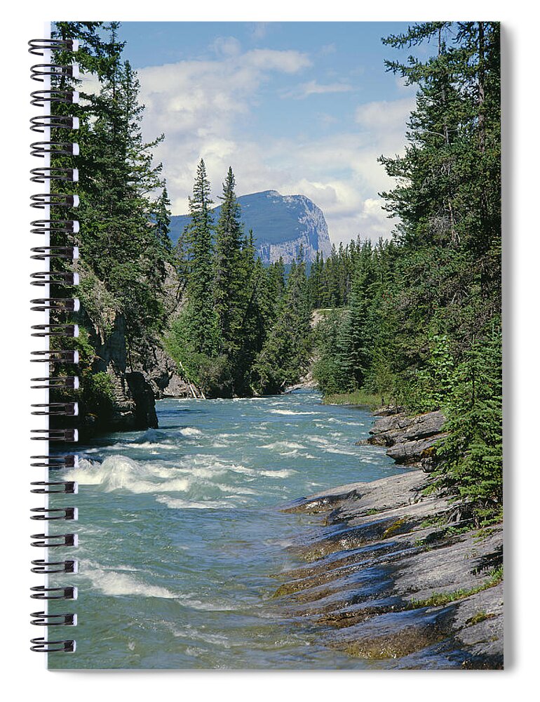 Maligne River Spiral Notebook featuring the photograph 1M3920-Maligne River by Ed Cooper Photography