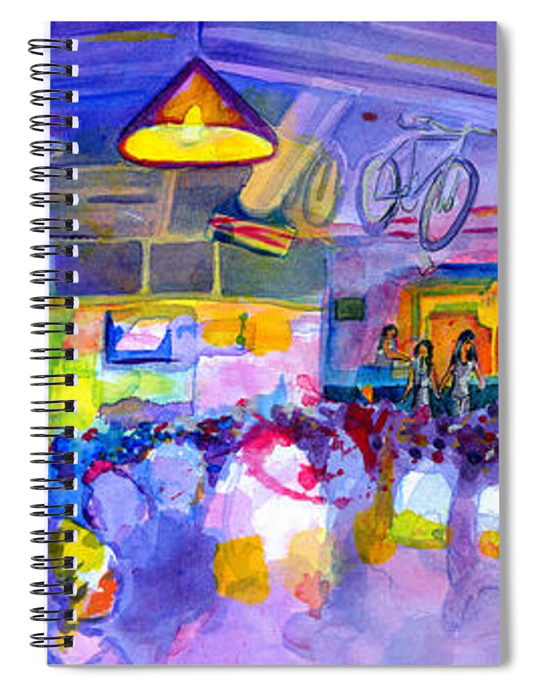 Mama Lenny Spiral Notebook featuring the painting Mama Lenny and The Remedy at Road 34 by David Sockrider