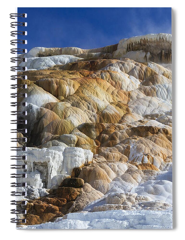 530462 Spiral Notebook featuring the photograph Mammoth Hot Springs Yellowstone Wyoming by Duncan Usher
