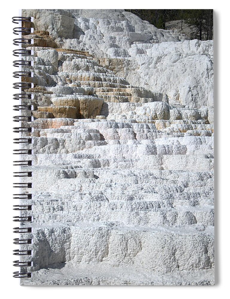 White Spiral Notebook featuring the photograph Mammoth Hotsprings 3 by Frank Madia