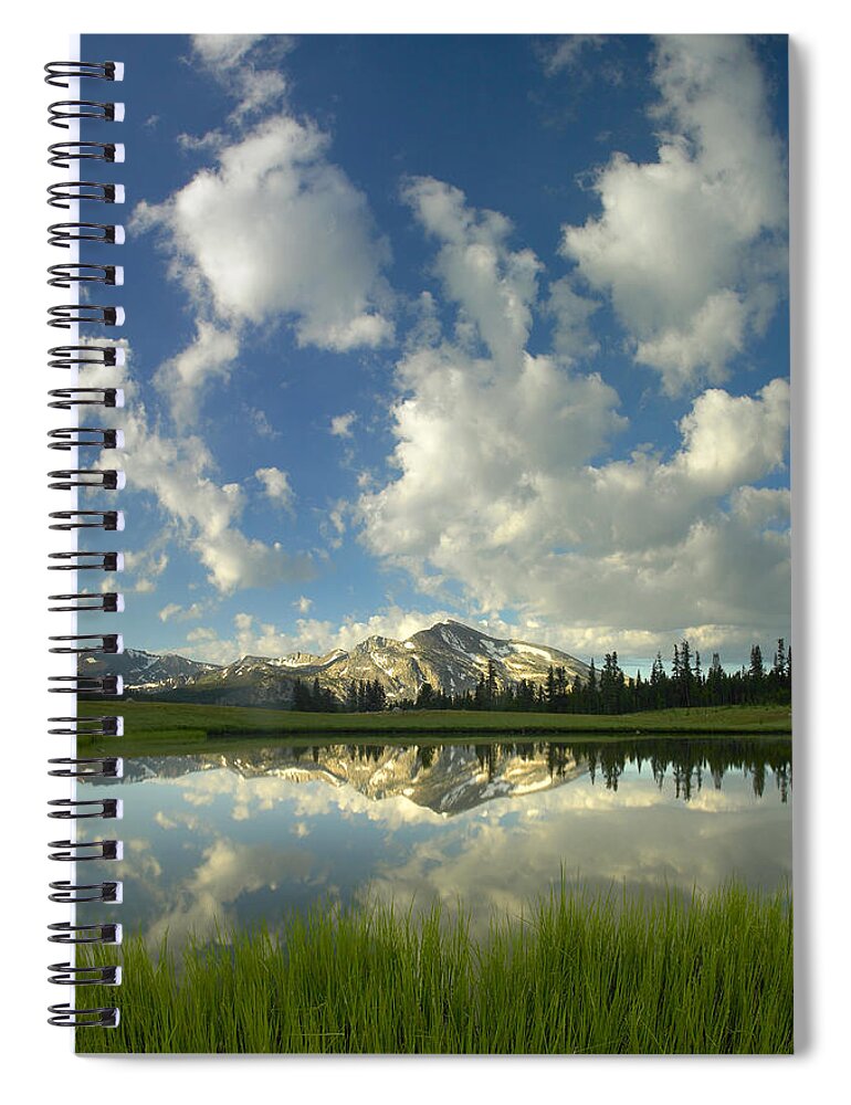 Feb0514 Spiral Notebook featuring the photograph Mammoth Peak Reflected Yosemite Np by Tim Fitzharris
